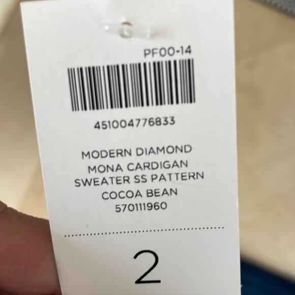 Chico’s Modern Diamond Mona Open Front Cardigan Size 2 (12-14) - Picture 6 of 9
